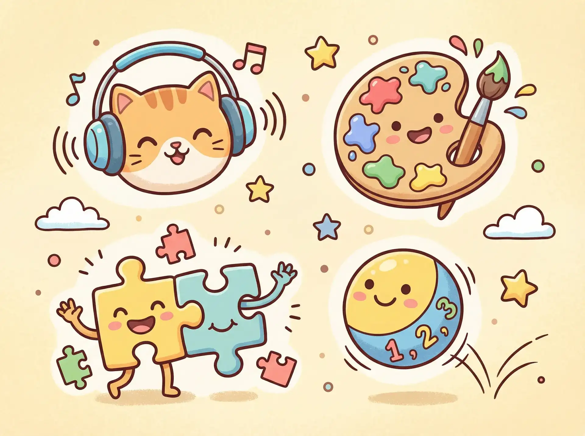 小朋友的手工作品 - 两只肉便器 益智创作